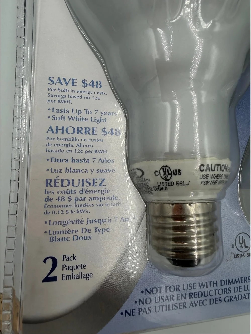Bright Effects 65W Equivalent Compact Fluorescent Light Bulbs 2-Pack